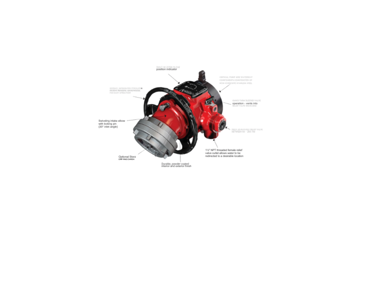 Style 7982 Revolution™ Intake Valve with 30° Swivel Inlet, 5" Storz Inlet (hose connection), 6" Long Handle Female Swivel Outlet (truck connection)