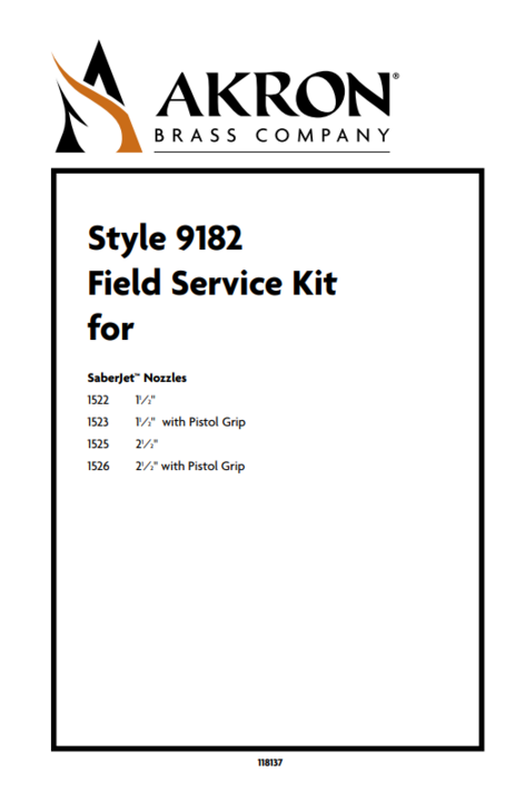 Field Service Kit for Style 1522, 1523, 1525, 1526