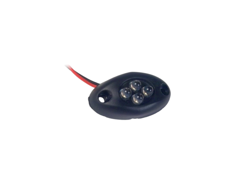 LED COURTESY LIGHT BLK CASE RED LED