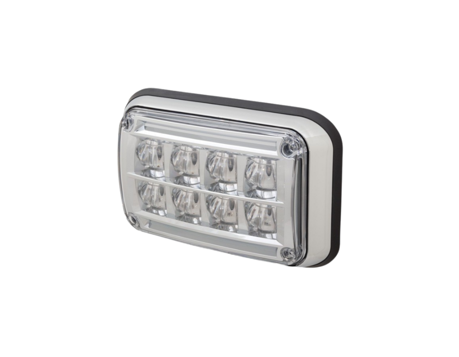 4x6 Diamondback LED Warning Lamp Head, White LEDs, Clear Optics, Clear Lens 4x6 Diamondback LED Warning Lamp Head, White LEDs, Clear Optics, Clear Lens