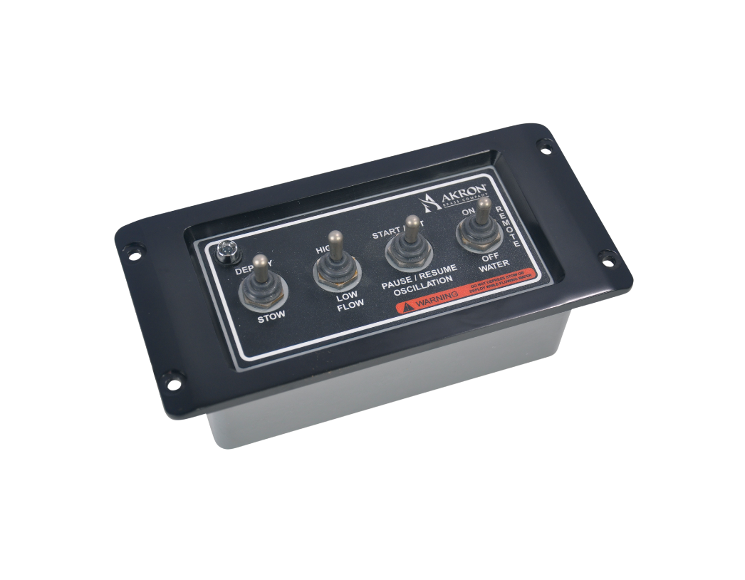 Trident HFRT-10 High Flow Roof Turret 4" flange 300/6000 Lpm Dual Flow Fog Nozzle 24V Monitor, U2 Logic Box, Joystick, Toggle Switch Station, Cowling & Lights