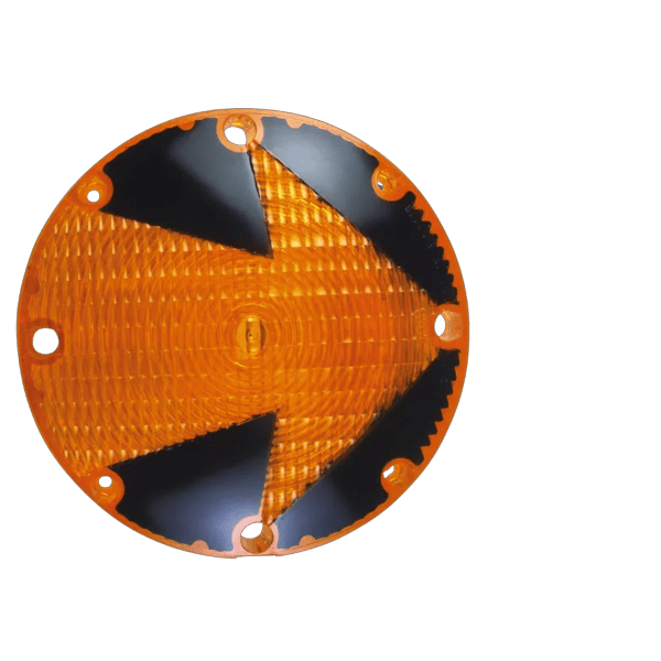 LENS, ACRYLIC, AMBER ARROW 7 ROUND