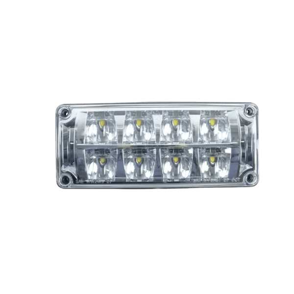 3x7 Diamondback LED Warning Lamp Head, Blue LEDs, Clear Optics, Clear Lens