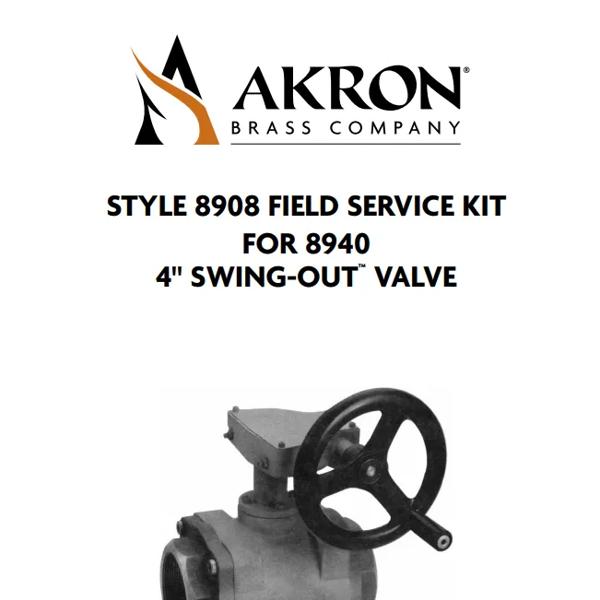 Valve Service Kit for Style 8940 4" Swing Out Valves, including polymer ball