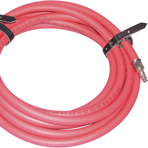 Inflation hose 10 bar, 5m, red (145 psi, 16.4 ft.)