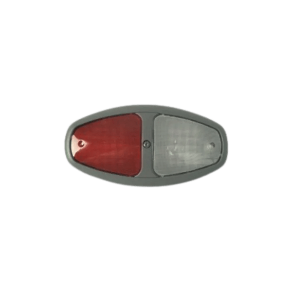 Dual LED Dome, Ground Sw, Bk Grey, Red/Clear